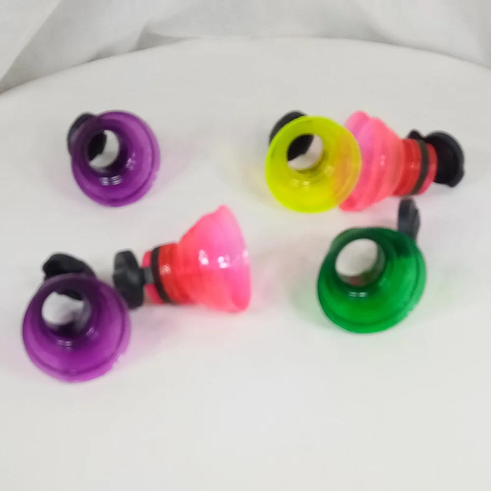 Lot Of 6 Vintage Reusable Bottle Top Vibrant Plastic Soda Can Lids